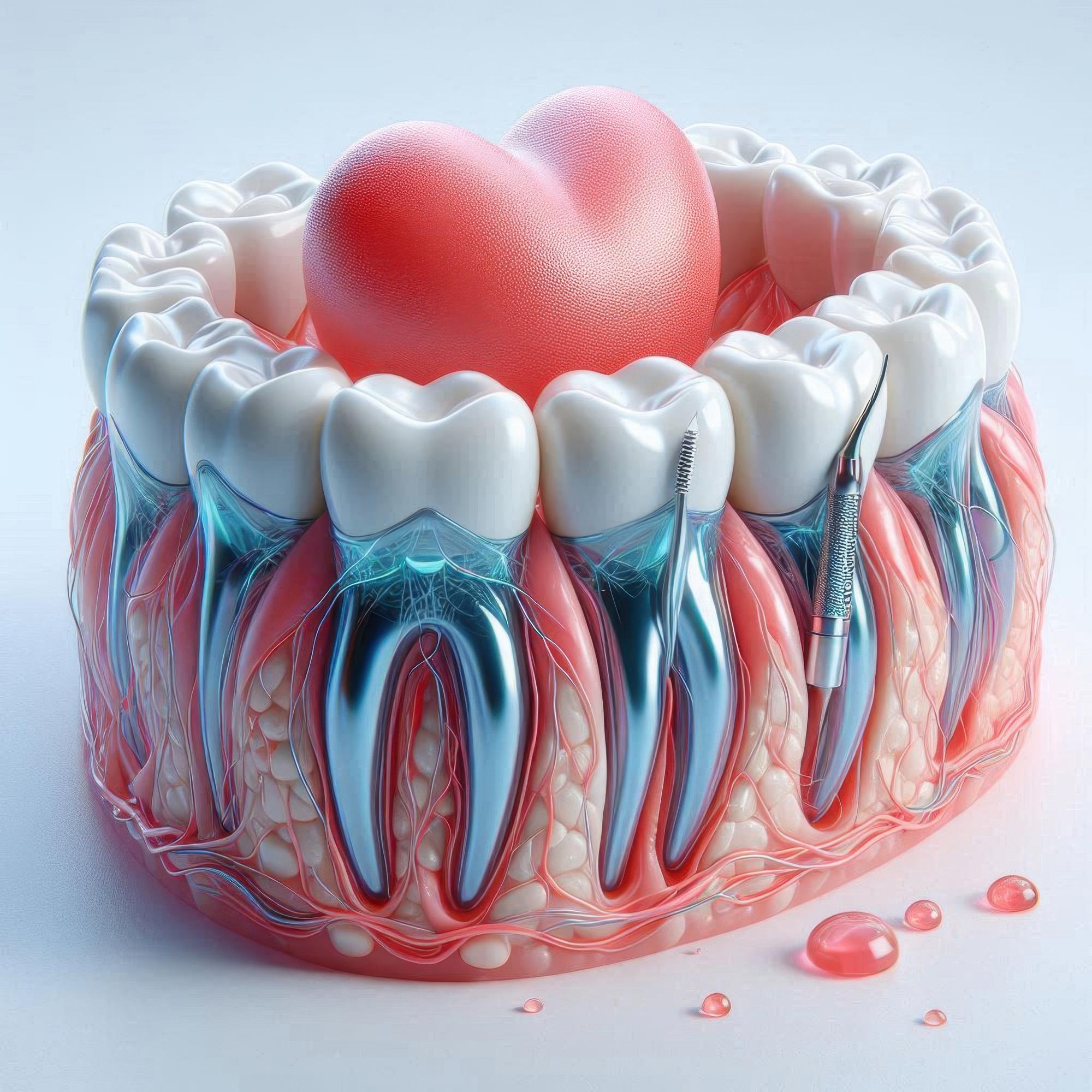 a tooth shaped like a heart with toothpaste and gums — por PSDrop no Freepik
